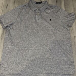 Polo Ralph Lauren Men's Classic Fit Cotton Polo Shirt Gray Short Sleeve Sz‎ XL